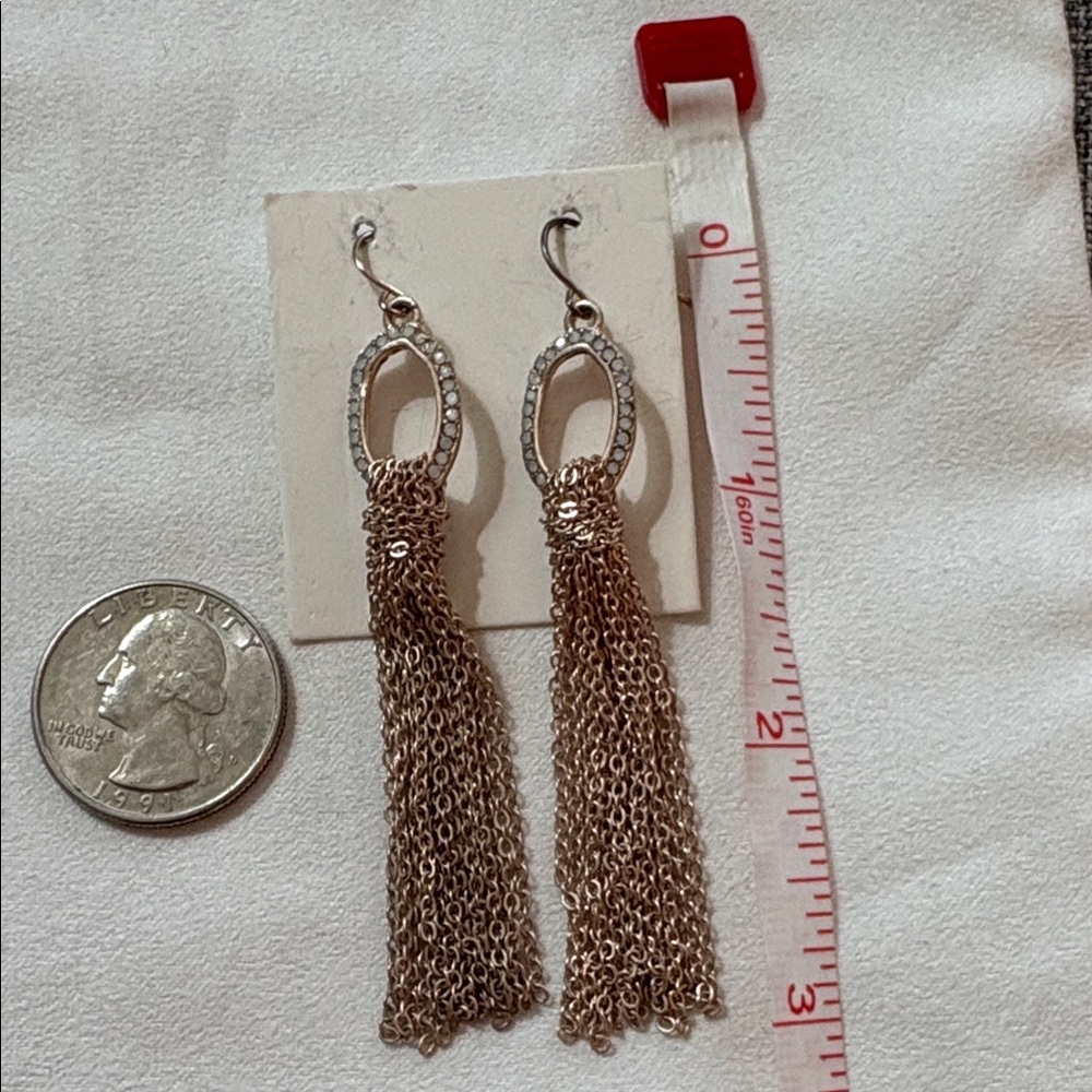 Rose Gold Tassel Earrings